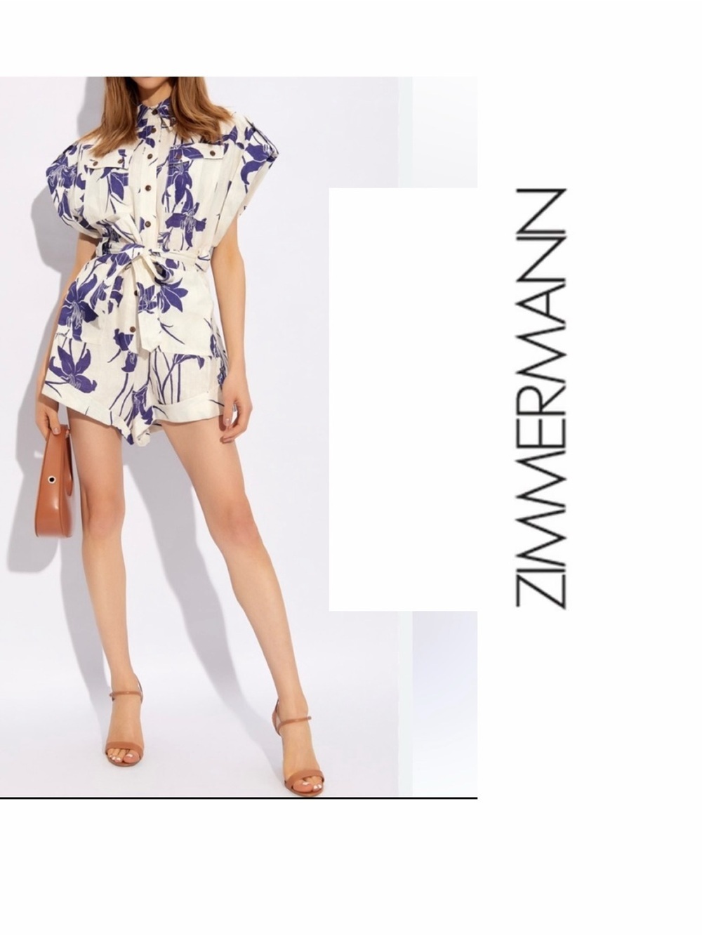 Zimmermann Acadian 100 % Linen Romper Playsuit